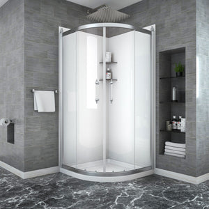 Framed Tub Shower Enclosure with Clear Tempered Glass