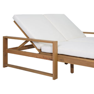 TREXM Outdoor Double Lounge Chair with 5-Position Adjustable Backrest