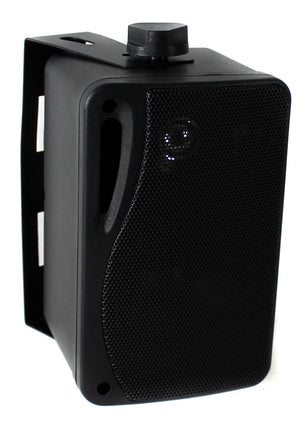 2) Pyle PLMR24B 3.5" 200 Watt 3-Way Weather Proof Mini Box Speaker System Black