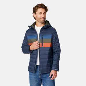 Men's Tri-Color Hooded Puffer Jacket