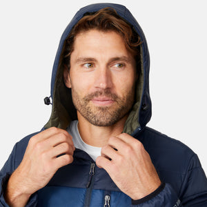 Men's Tri-Color Hooded Puffer Jacket