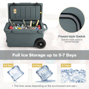 75 Quart Portable Cooler Rotomolded Ice Chest with Handles and Wheels