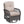 3 Pieces Conversation Set, Outdoor Wicker Rocker Swivel Patio Bistro Set, Rocking Chair with Glass Top Side Table, Grey