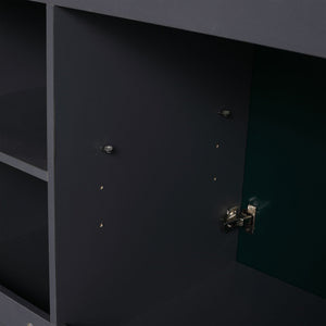 Contemporary Freestanding Bathroom Vanity With Resin Sink & Soft-Close Cabinet Doors