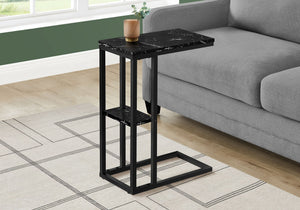 Accent Table, C-Shaped, Marble Look Contemporary & Modern Convenient Design