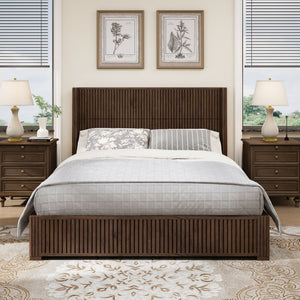 Platform Bed Frame With Headboard, Floor Standing Design
