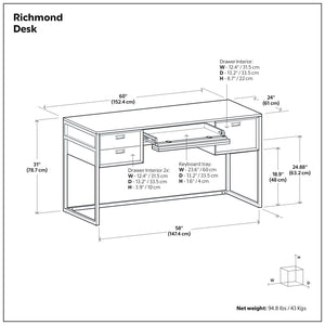 Richmond - Desk - Rustic Natural Aged Brown