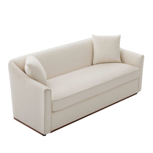 3 Seater Sofa With Wrap Around Armrests And Throw Pillows