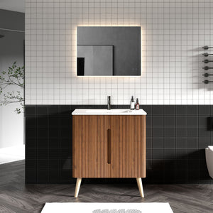 Etna 30"F Striped Bathroom Vanity