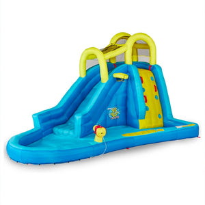 Banzai Inflatable Big Blast Splash Slide Lagoon Pool Outdoor Water Park (2 Pack)