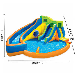 Banzai Pipeline Twist Kids Inflatable Outdoor Water Pool Aqua Park and Slides - TRAPSKI
