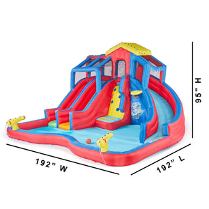 Banzai Hydro Blast Inflatable Play Water Park with Slides and Water Cannons