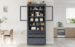 TOPMAX 36 x 16.5 x 78 Inch Freestanding Kitchen Pantry Storage Cabinet