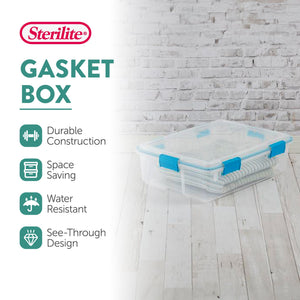 Sterilite 37 Quart Clear Plastic Home Storage Tote Bin with Secure Lids, 8 Pack