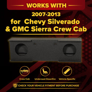 QPower Dual 10" Sub Box - Chevy Silverado Crew Cab & GMC Sierra Crew Cab 07-13 - TRAPSKI