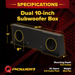 QPower Dual 10" Sub Box - Chevy Silverado Crew Cab & GMC Sierra Crew Cab 07-13 - TRAPSKI