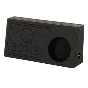 Q Power QBomb 10 Inch Single Vented Subwoofer Sub Box with Black Bedliner Spray - TRAPSKI