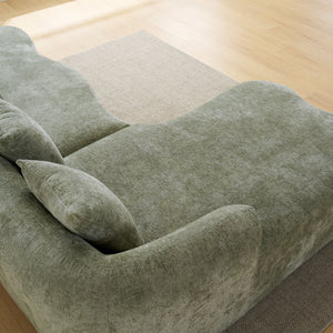 Modular L-Shape Sectional Sofa With Curved Chaise