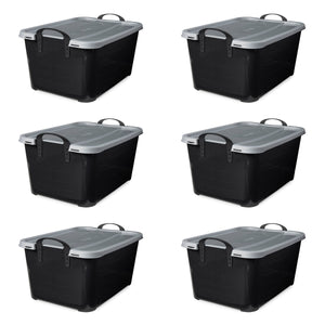 Life Story 55 Quart Stackable Storage Bin, Heavy Duty Lidded Container, 6 Pack
