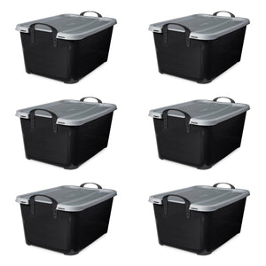 Life Story 55 Quart Stackable Storage Bin, Heavy Duty Lidded Container, 6 Pack