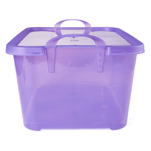 Life Story 55 Quart Stackable Storage Bin, Light Duty Container, Purple, 24 Pack