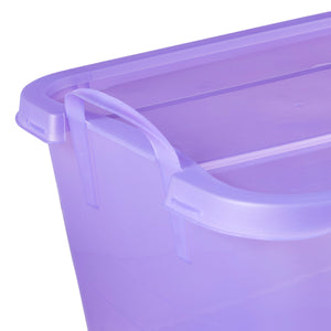 Life Story 55 Quart Stackable Storage Bin, Light Duty Container, Purple, 12 Pack