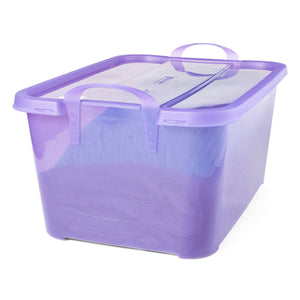 Life Story 55 Quart Stackable Storage Bin, Light Duty Container, Purple, 24 Pack