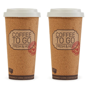 Life Story Corky Cup Reusable 16 oz Insulated Travel Mug Coffee Thermos (2 Pack)