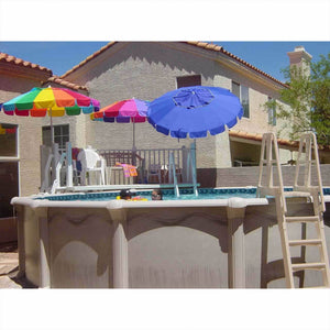 Vinyl Works A Frame Above Ground Pool Ladder Steps w/ Slide Lock Barrier, Taupe