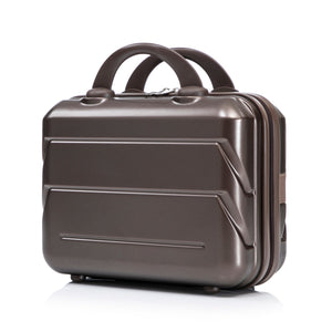 14"/20" 2-Piece ABS Spinner Wheel Luggage Set with Combination Lock and Cosmetic Case (Brown)