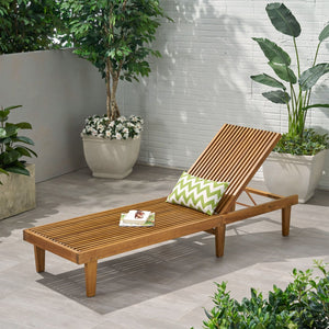 Nadine Stylish Chaise Lounge Chair - Teak