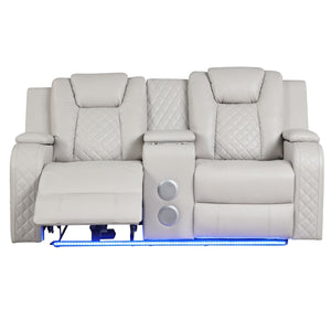Benz - Power Reclining Loveseat & LED Lighting And Built In USB