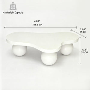 Cloud Shaped Coffee Table With 3 Ball Legs For Living Room