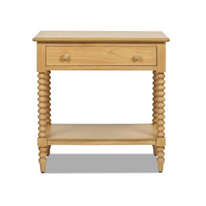 Easton 28" Modern Farmhouse Turned 1-Drawer Storage Side Table