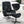 Labotina Top Grain Leather Accent Chair With Swivel & Ottoman - Black