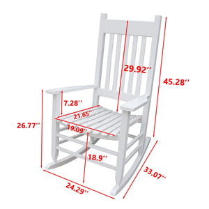Classic Wooden Porch Rocker Chair Populus Wood Comfortable Design