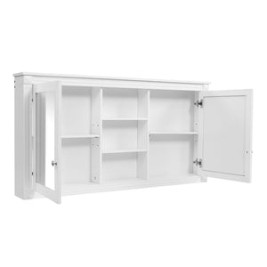 Modern Wall-Mount 2 In 1 Mirror Cabinet With Adjustable Shelves, Soft-Closing Hinges