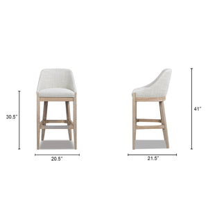 Newport 30.5" Coastal Curved Back Upholstered Barstool