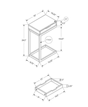 Accent Table, C - Shaped Contemporary Elegant Design