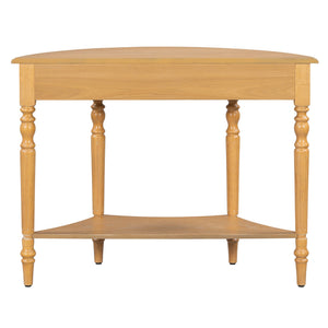 TREXM Farmhouse Half Moon Console Table with Drawer & Shelf