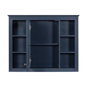 Wall Mounted Medicine Cabinet With Mirror, Storage Cabinet Featuring 6 Open Shelves And Adjustable Interior