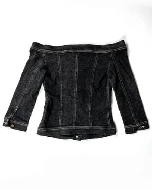 And Just Like That Sarah Jessica Parker Denim Off-The-Shoulders Top