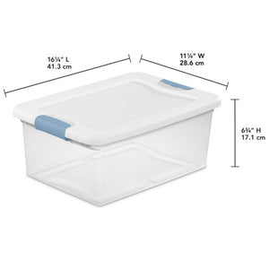 Sterilite 12 Pack 15-Qt & 6 Pack 25-Qt Stackable Clear Plastic Storage Bin w/Lid