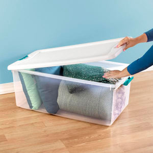 Sterilite 106 Quart Latching Storage Tote, 4 Pk and 70 Quart Storage Tote, 4 Pk