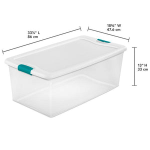 Sterilite 106 Quart Latching Storage Tote, 4 Pk and 70 Quart Storage Tote, 4 Pk