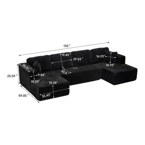 U-Shape Modular Sectional Sofa For Living Room