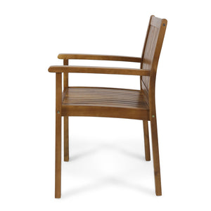 Amethyst Outdoor Dining Chair With Slat Design (Set of 2) - Natural