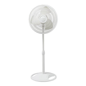 Lasko 16" 3-Speed Adjustable Tilting Oscillating Standing Pedestal Fan, White - TRAPSKI
