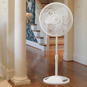 Lasko 16" 3-Speed Adjustable Tilting Oscillating Standing Pedestal Fan, White - TRAPSKI