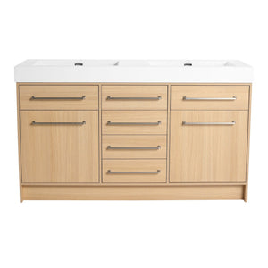 Freestanding Bathroom Vanity With Resin Sink, Soft-Closing Doors And Drawers